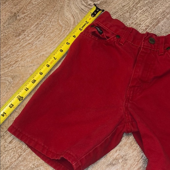 Deadstock girls size 10 chic denim red shorts 80s - Picture 6 of 7